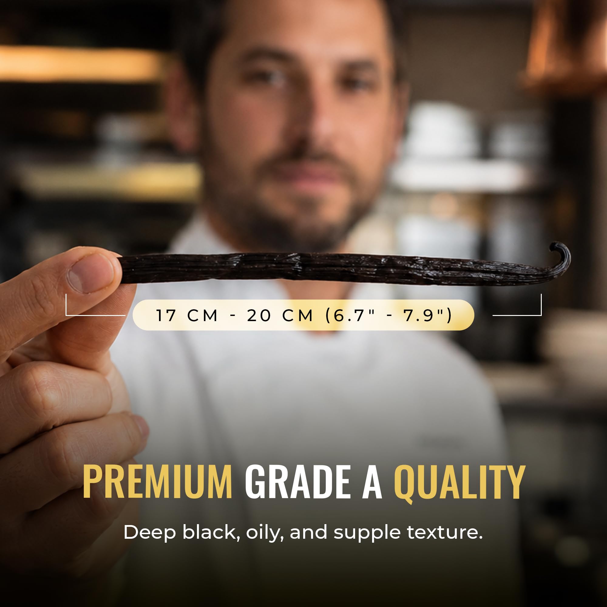 5Senses Uganda Vanilla Beans | Grade A Gourmet Whole Pods | Single Origin (Rwenzori Valleys) | High Vanillin (~2.5%) & Moisture (~30%) | 17-19cm Long