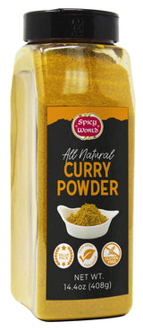 Spicy World Curry Powder 14.4 oz Jar - Authentic Blend of 9-Indian Spices, Premium Quality Blend for Curries, Vegetables, And More - All-Natural