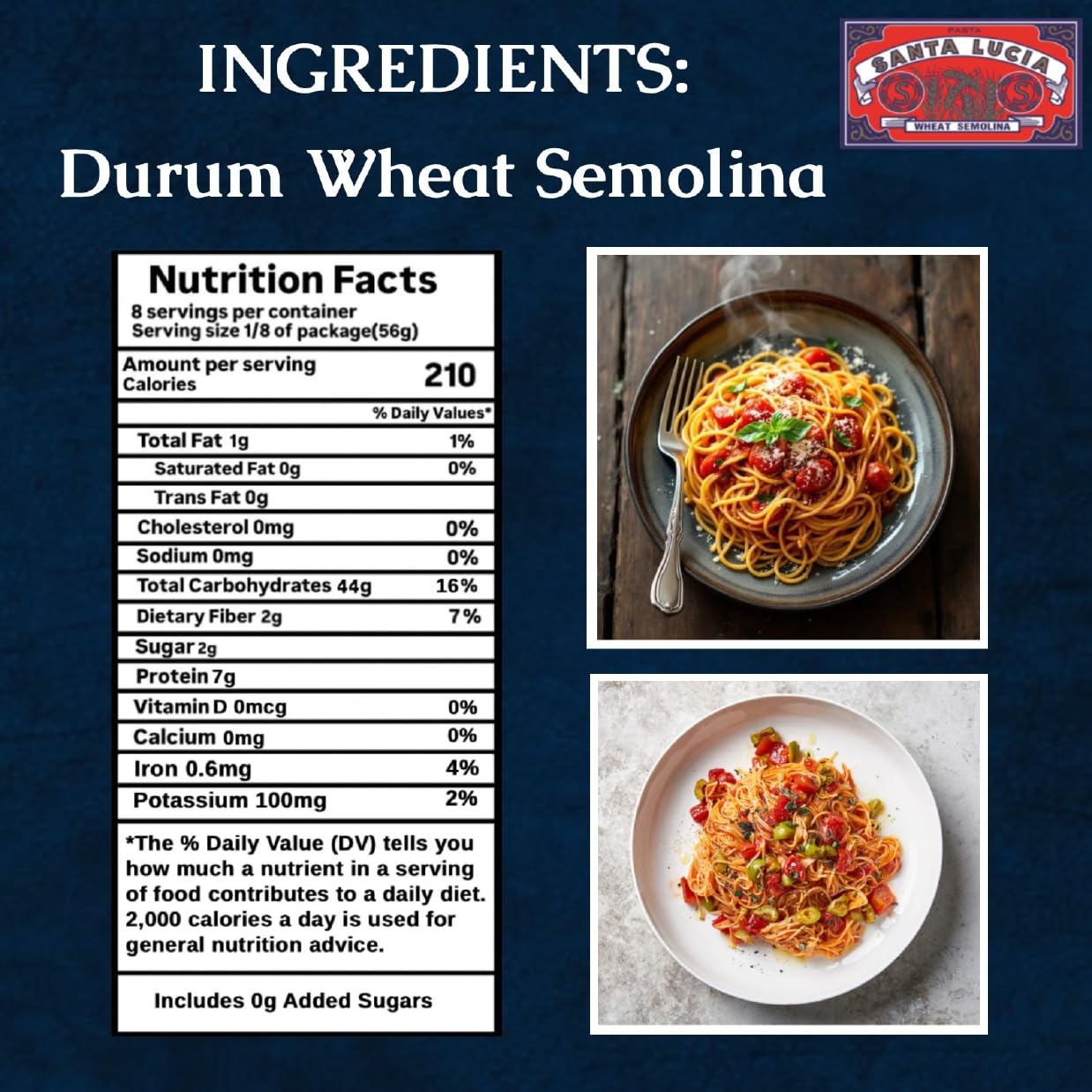 Pasta Santa Lucia Capellini, Pack Of 10 (16 oz Each), Authentic Italian Angel Hair, 100% Durum Wheat Semolina, Non-GMO, 100% Vegan, Fast 5 Minute