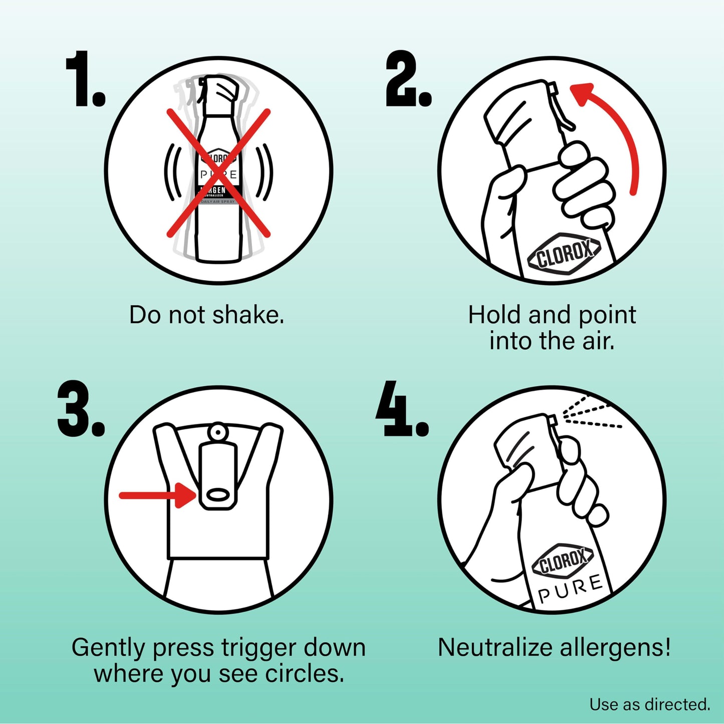Clorox PURE Allergen Neutralizer Daily Air Spray, Clean Breeze, 8 Ounces