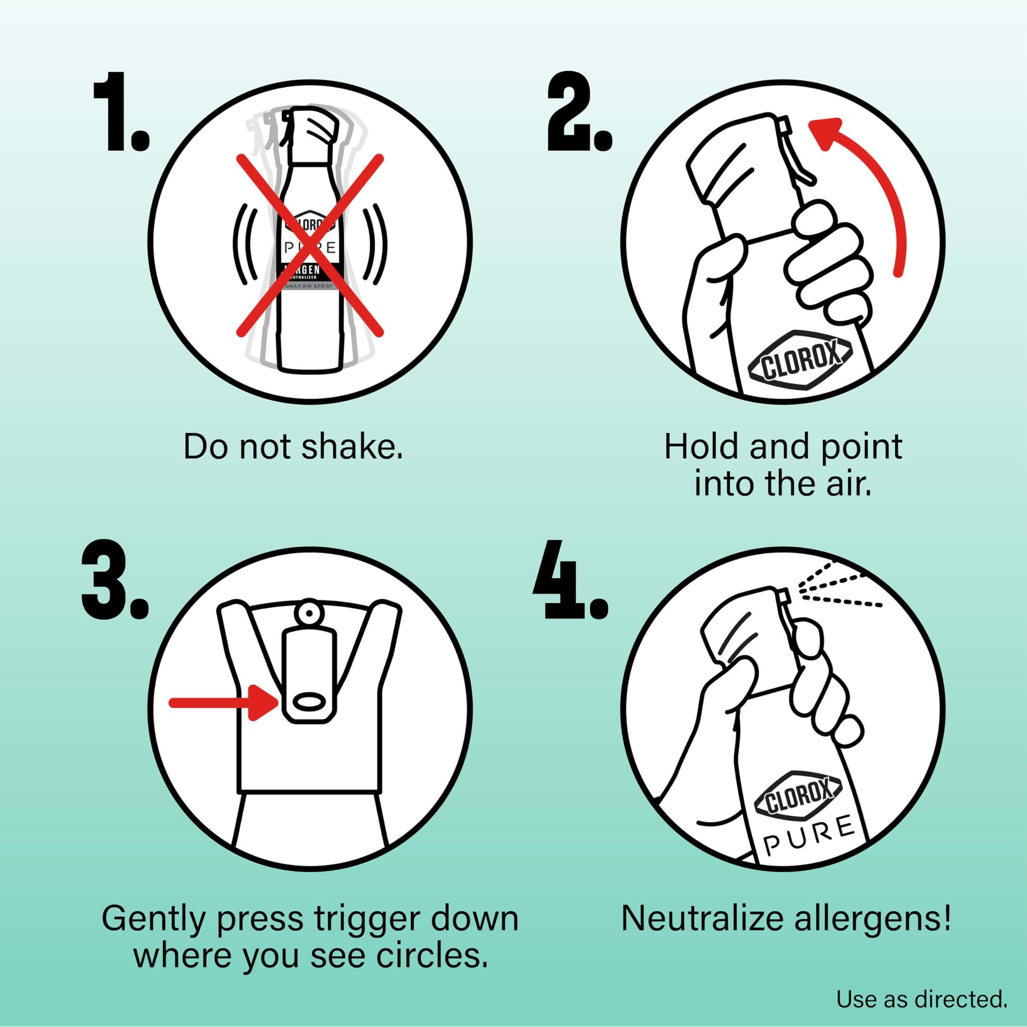 Clorox PURE Allergen Neutralizer Daily Air Spray, Clean Breeze, 8 Ounces
