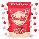 Fruit Chews Candy 2 lbs | Assorted Flavor Strawberry, Fruit Punch, Watermelon & Cherry | Unwrapped Pink Candy in Bulk | Big Bag of Mini Candies |