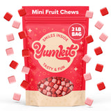Fruit Chews Candy 2 lbs | Assorted Flavor Strawberry, Fruit Punch, Watermelon & Cherry | Unwrapped Pink Candy in Bulk | Big Bag of Mini Candies |