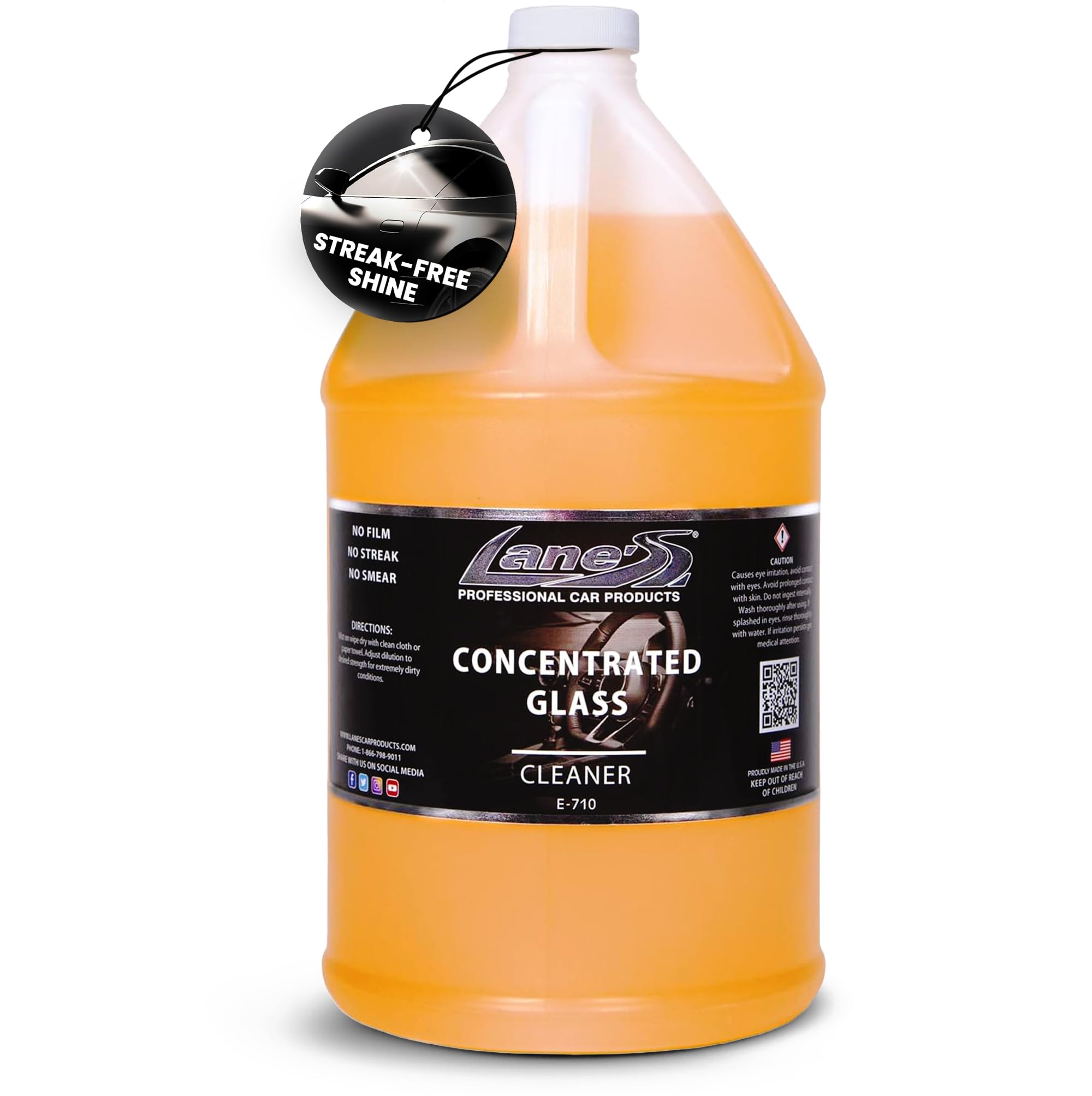LANE'S Concentrated Auto Glass Cleaner | Tint-Safe Car Windshield, Window Cleaner | Removes Automotive Smoke Film, Fingerprints, & Smudges |