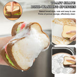 5pcs Heavy Duty Scrub Sponges,Toast Shape Sponge,Cute Deep Cleaning Thickened Scrub Kitchen Sponges,Sandwich Style Washing Dishes Scrubber