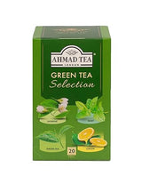 Ahmad Tea Green Tea, Green Tea Selection, Lemon Green Tea, Jasmine Green Tea, Mint Green Tea, & Green Tea Teabags, 20 ct (Pack of 1) - Caffeinated