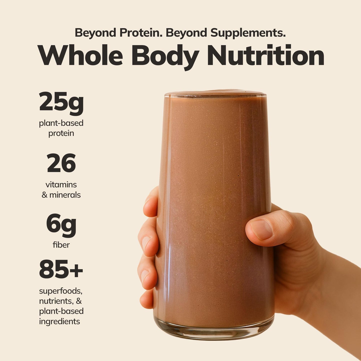 Ka’Chava Whole Body Meal Shake Chocolate - Vegan Protein Powder with 85+ superfoods and ingredients - Plant-Based Meal Replacement with Probiotics