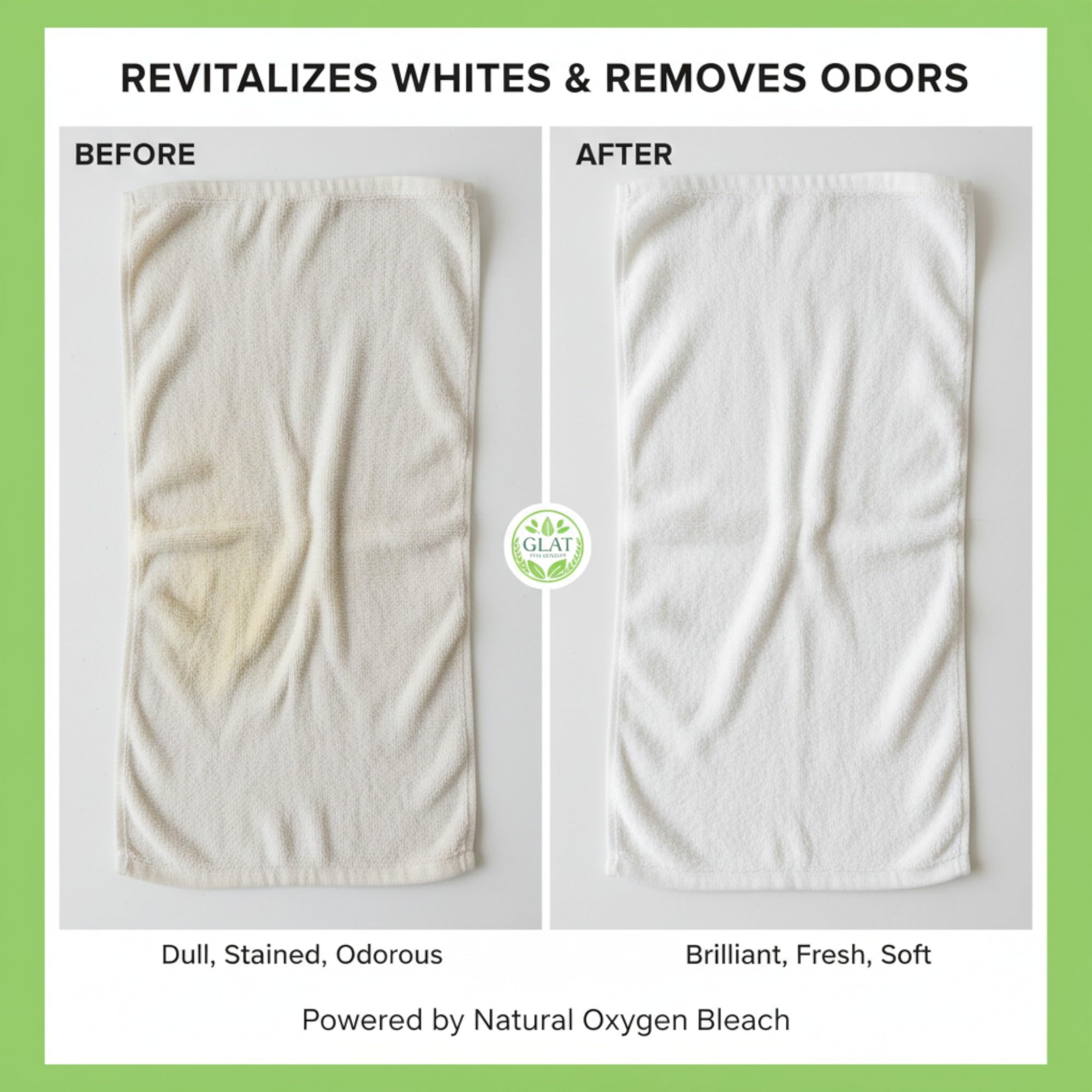 GLAT Group Enzyme-Powered Natural Oxygen Bleach (Powder) - Eucalyptus | Chlorine-Free Stain Remover & Laundry Whitener | Safe for Colors, Septic, Baby