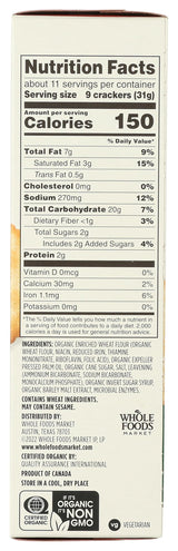 365 by Whole Foods Market, Organic Golden Round Crackers, 12 Ounce