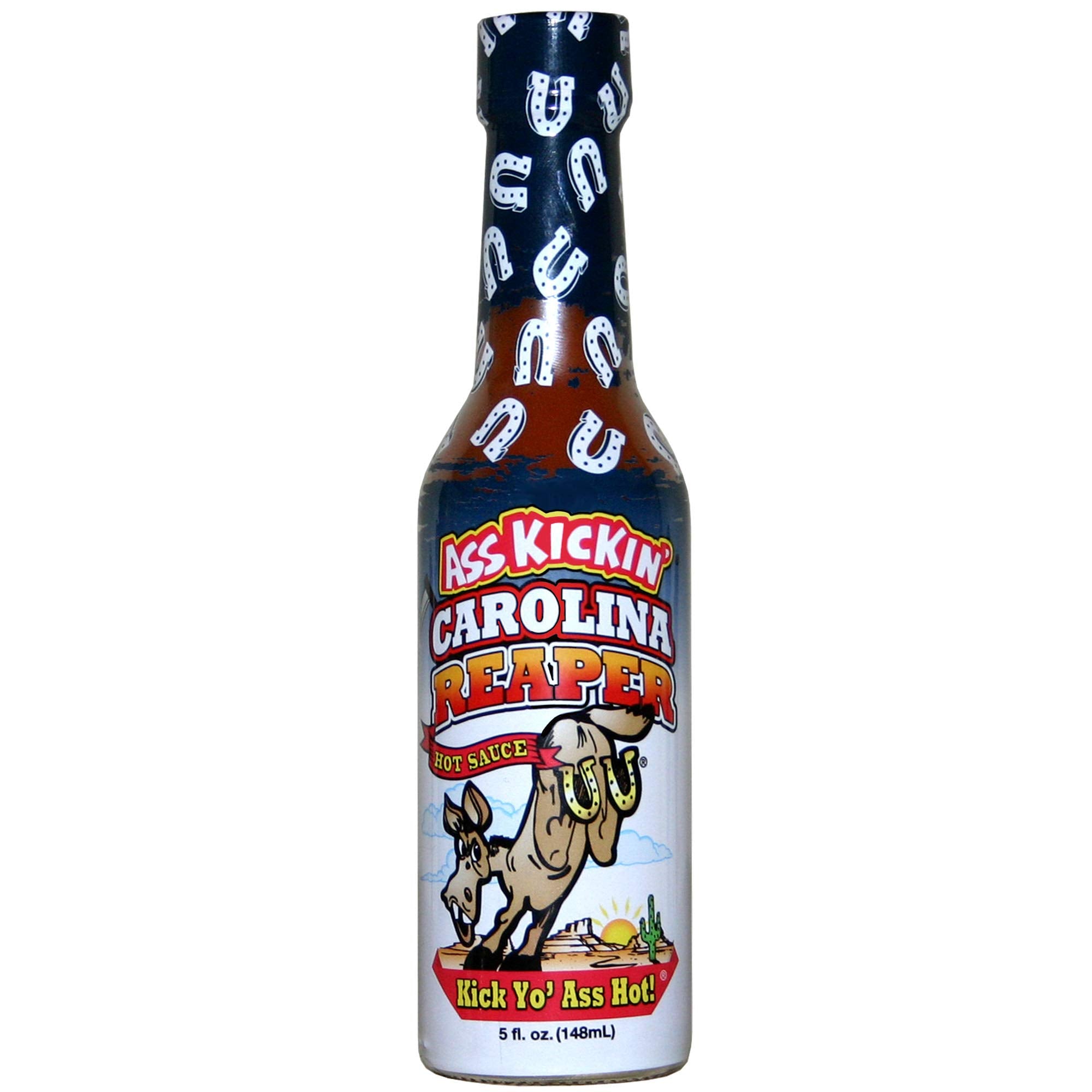 ASS KICKIN' Carolina Reaper Hot Sauce - 5 oz (6 Pack) - Premium Gourmet Hot Sauce for Chicken Wings and Breakfast Burritos-Perfect Stocking Stuffers