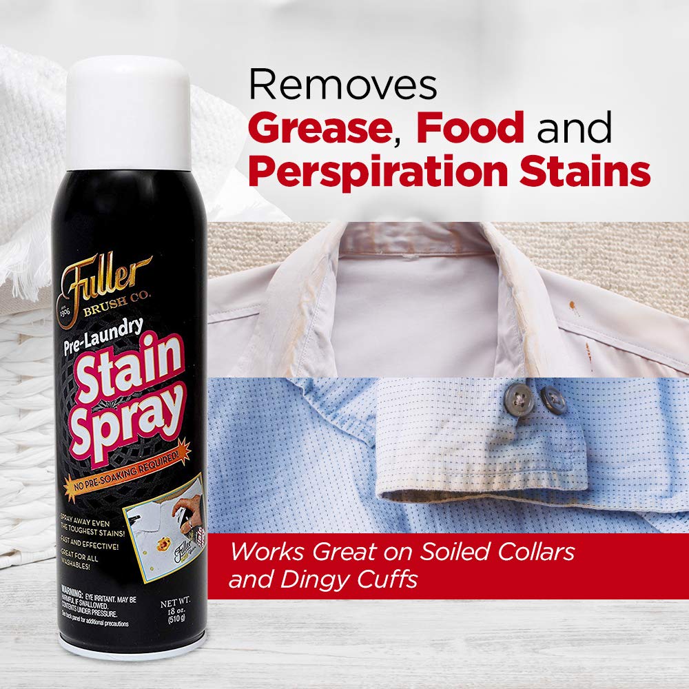 Fuller Brush Pre-Laundry Stain Remover Spray 18 fl oz - Fast-Acting Stain Fighter for Clothes - Removes Grease, Ink, Food & More - No Soak, Safe on