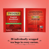 Twinings English Breakfast Tea, Decaffeinated Black Tea - Lively and Refreshing Decaf Tea Bags Individually Wrapped, 50 Count
