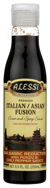Alessi Balsamic Vinegar Reduction, Autentico from Italy, Ideal on Caprese Salad, Fruits, Cheeses, Meats, Marinades (Italian & Asian Fusion, 8.5 Fl Oz