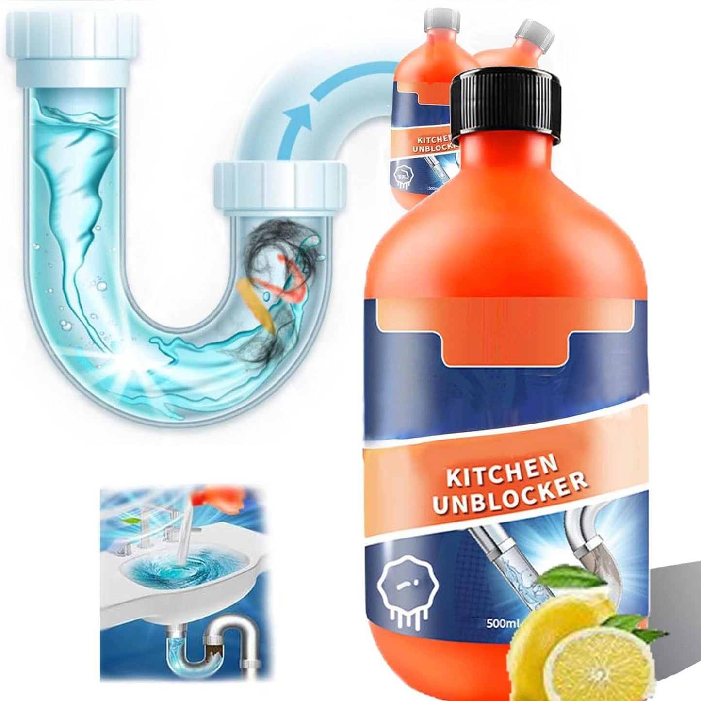 AIMILESHANG Pipeline Dredging Agent-Momeng Kitchen Unblockerle, Powerful Pipe Dredge Agent, Sink Drain Cleaner for Kitchen Toilet Pipeline Cleaning