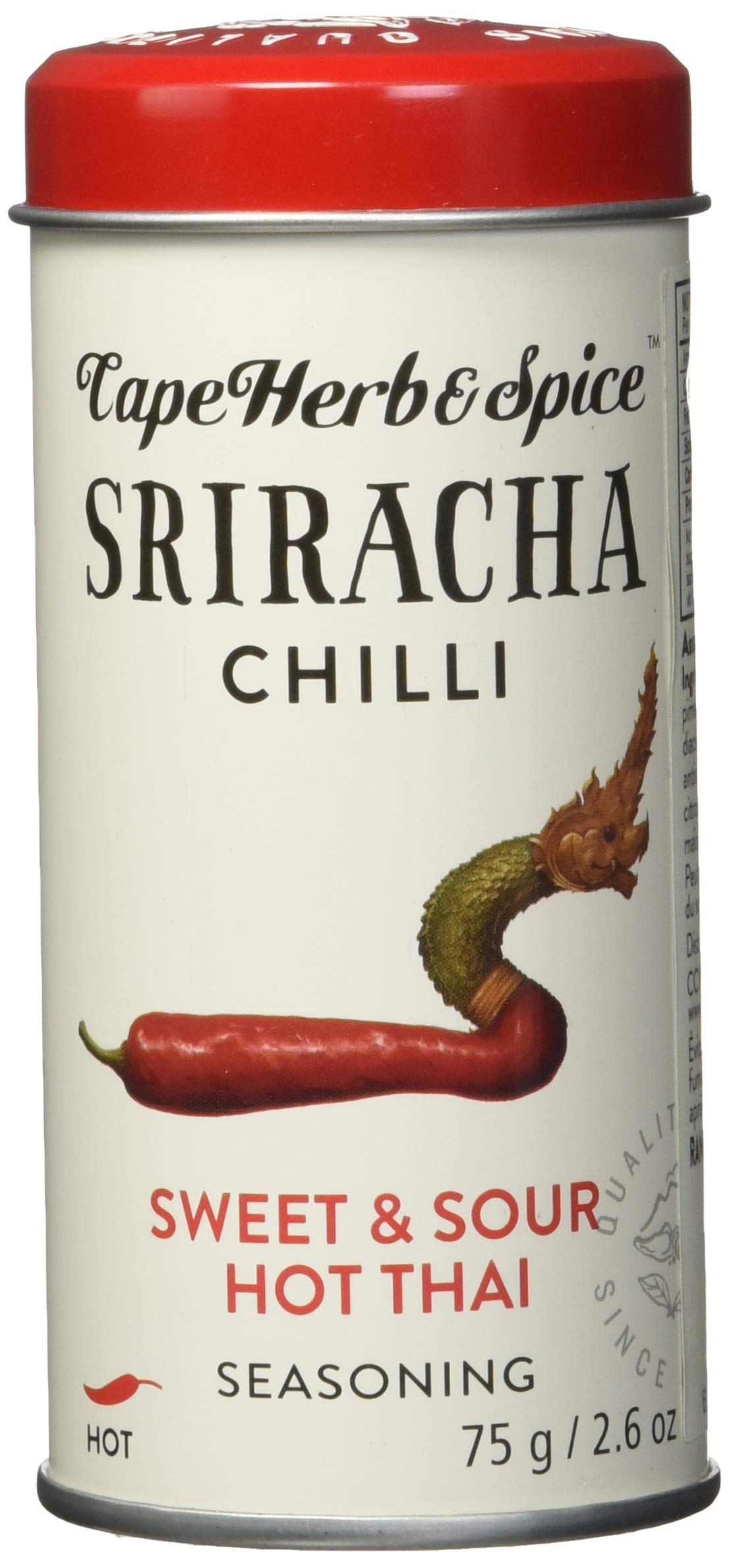 Cape Herb & Spice Sriracha Chili Sweet & Sour Hot Thai Seasoning, 2.6oz (75g), Product of South Africa