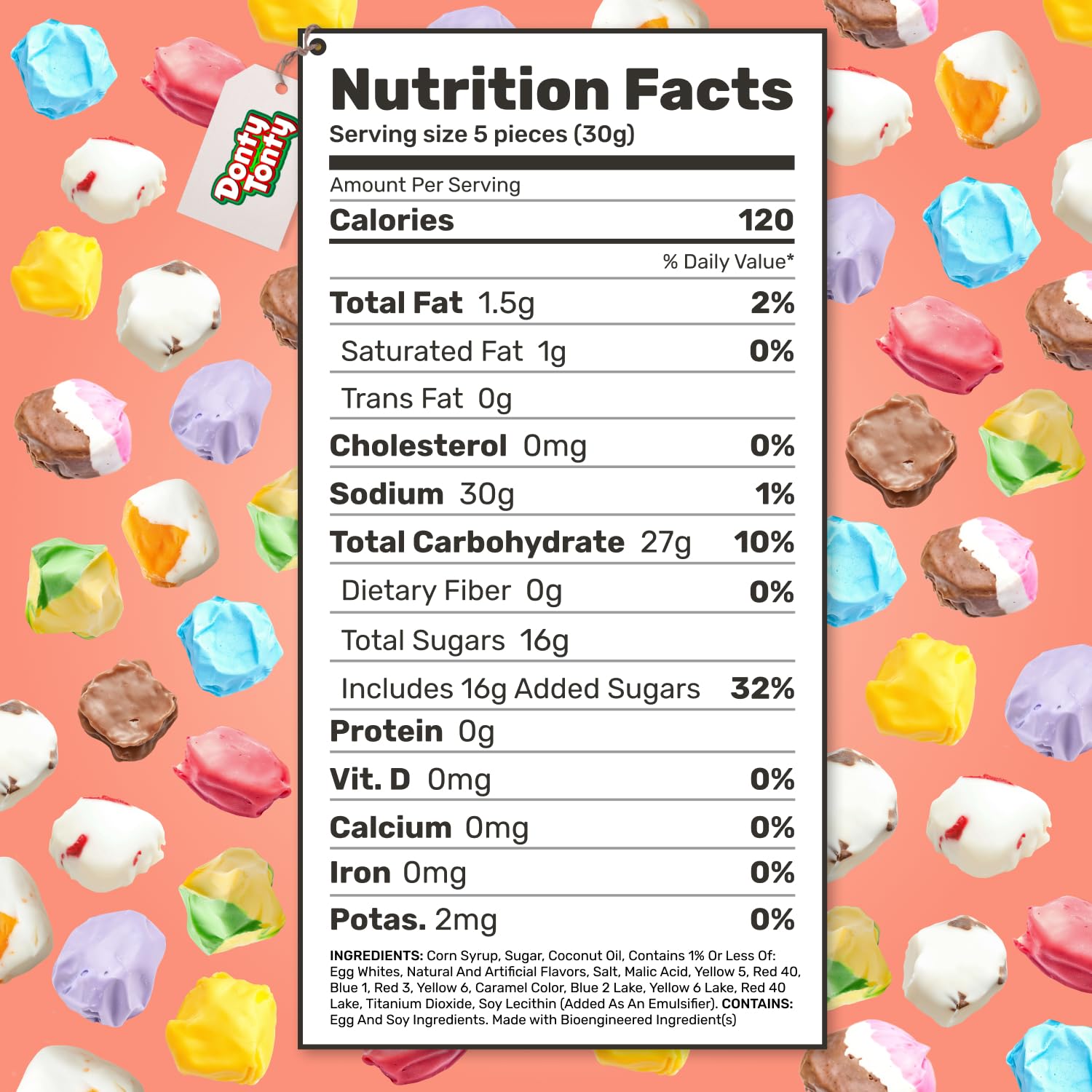 SALT WATER TAFFY 8 oz - 10 Assorted Flavors, Individually Wrapped, Bulk Old Fashion Candy in Resealable Bag, Gluten Free, Kosher Dairy