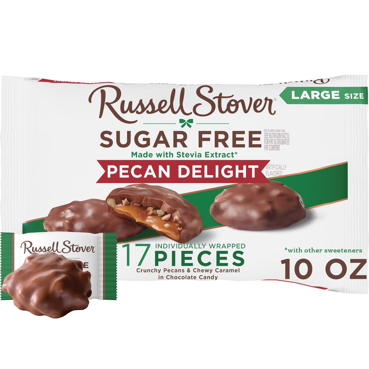 Russell Stover Sugar Free Pecan Delights with Stevia, 10 oz. Bag
