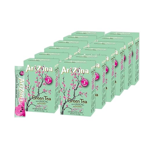 AriZona Green Tea with Ginseng and Honey - On-the-Go Powdered Drink Mix, 0.07oz 120 Count - 10ct Boxes (Pack of 12)