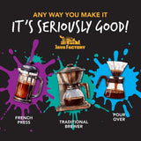 Java Factory High Caffeine Ground Coffee, Da Bomb Dark Roast, Double Caffeinated for a Bold, Strong Brew, 12 Ounce Bag, Perfect for French Press