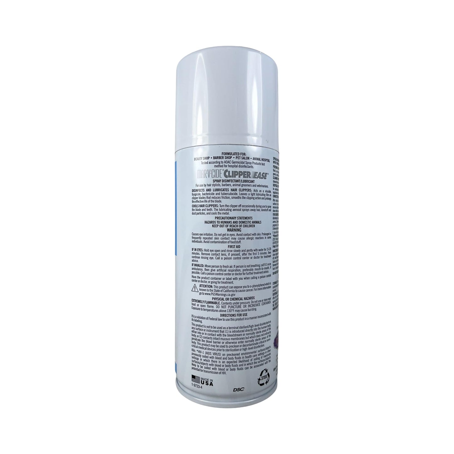 MAR-V-CIDE Clipper Ease Spray Disinfectant - 12 oz | Cleans, Cools, Lubricates & Disinfects Electric Clippers - Antibacterial, Antifungal, Anti-Rust