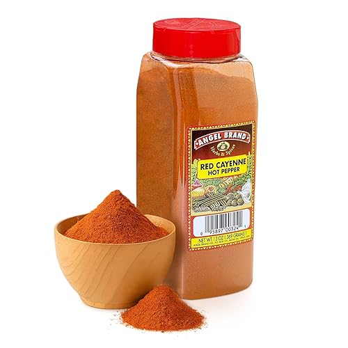 Angel Brand Red Cayenne Pepper - 13 oz Single Bottle - Ground Cayenne Pepper Powder for Cooking, Seasoning, and Spicy Recipes.