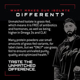 Unmatched Isolate Grass Fed Whey Protein | Muscle Build & Recovery | Gluten & Lactose Free | Natural Flavors & Sweeteners | 24g Protein | 22 Servings