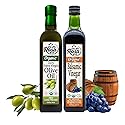 De La Rosa Organic Balsamic Vinegar & Organic Extra Virgin Olive Oil, 100% Pure, Vegan, Kosher, Non-GMO & Gluten Free, Great for Salad Dressings, Marinades & More 16.9 Oz (Pack of 2)