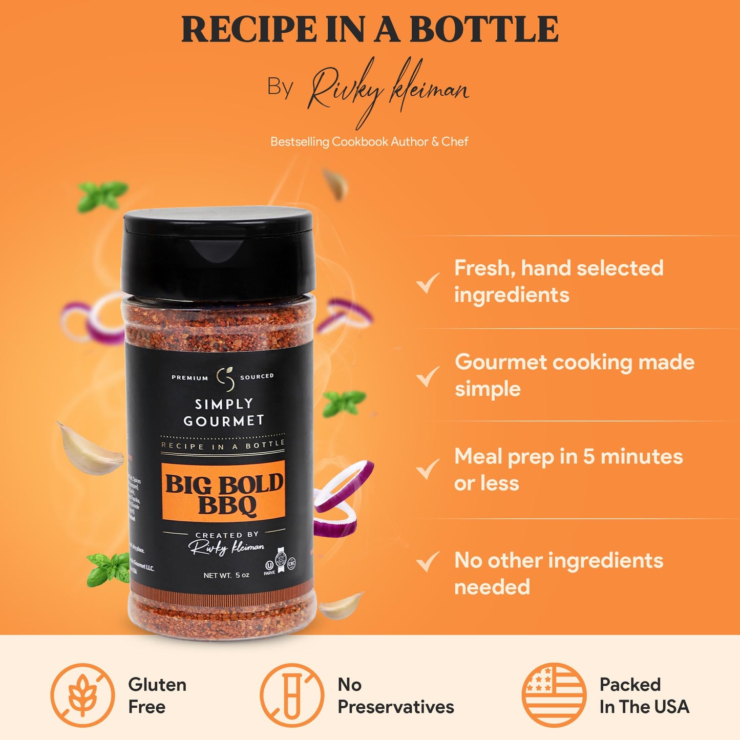 Simply Gourmet Big Bold BBQ Spices and Seasoning - Pitmaster Secret Recipe for Smoking, Grilling, and Cooking - All Purpose Premium Blend Seasoning