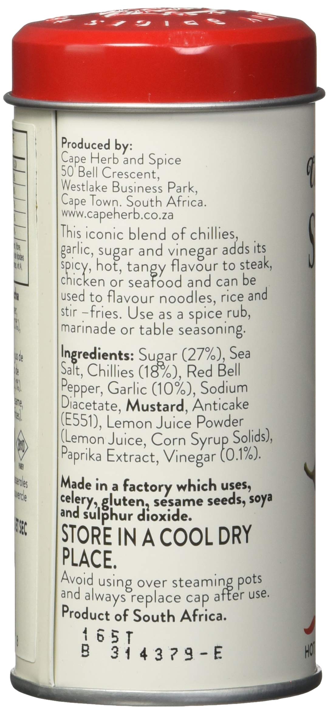 Cape Herb & Spice Sriracha Chili Sweet & Sour Hot Thai Seasoning, 2.6oz (75g), Product of South Africa