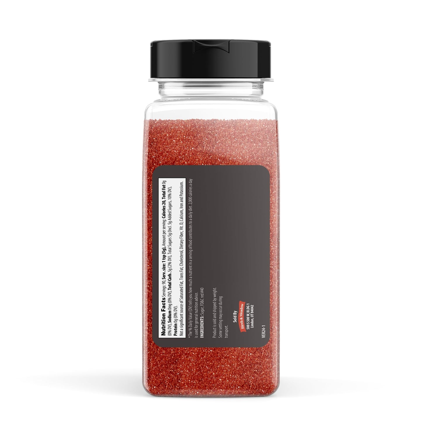 Birch & Meadow Sanding Sugar, Red, 1 lb, Colorful Sugar Crystals for Festive Holiday Baking
