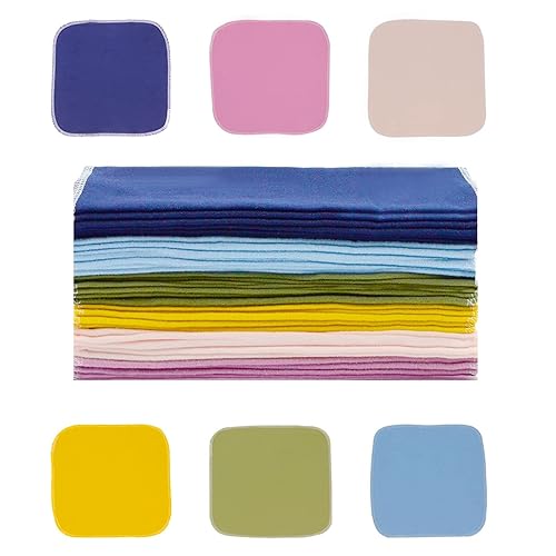 Reusable 100% Cotton Cloth Napkins - 30 Pack 10'' X 10'' Zero Waste Eco Friendly Paperless Towels, Solid color