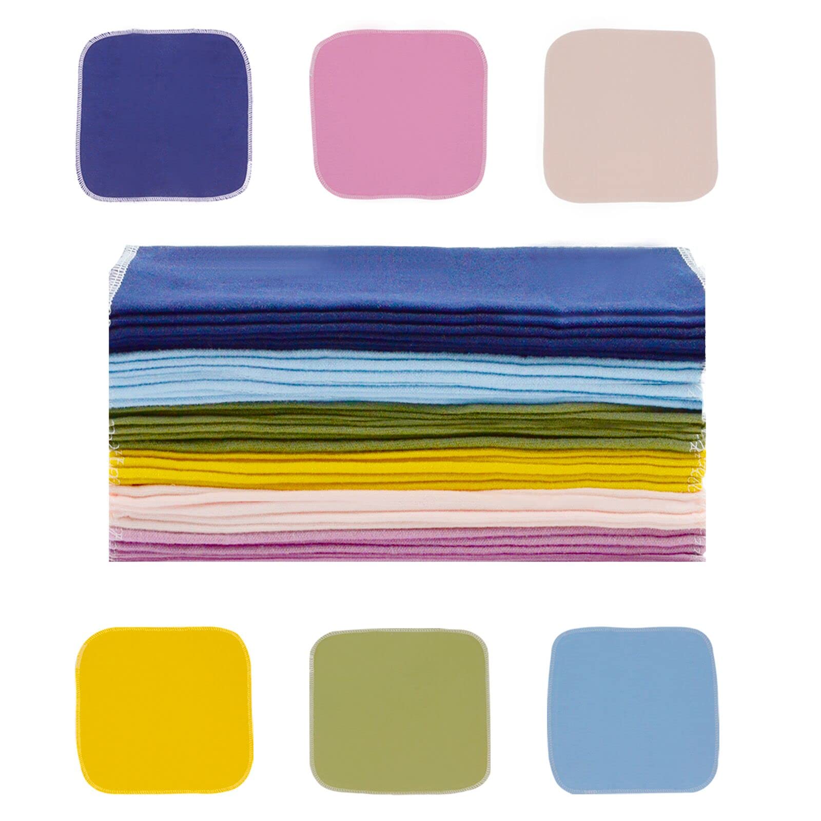 Reusable 100% Cotton Cloth Napkins - 30 Pack 10'' X 10'' Zero Waste Eco Friendly Paperless Towels, Solid color