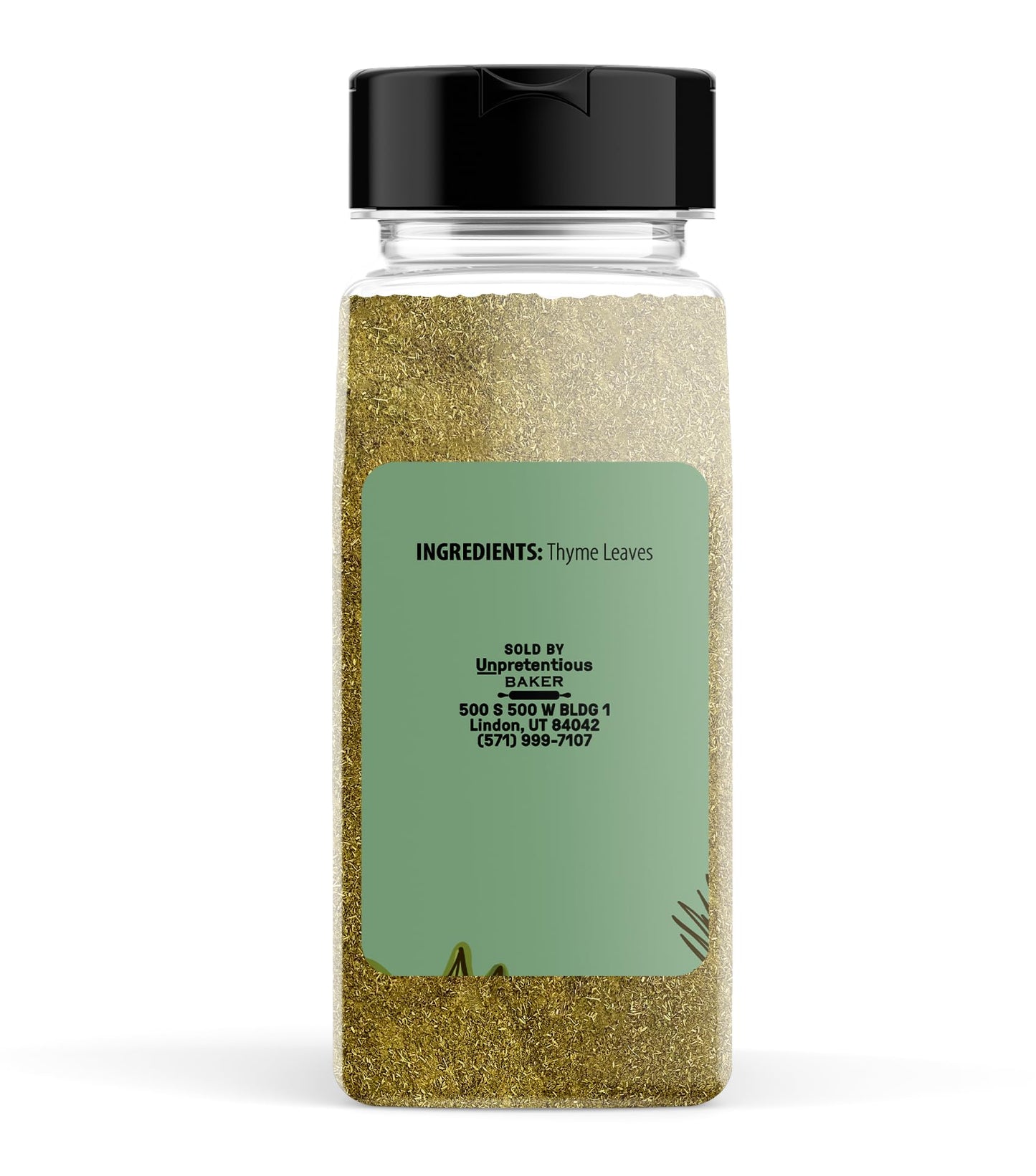 Unpretentious Ground Thyme, 6.4 oz, Versatile Seasoning, Savory Flavor, Soups & Sauces