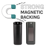 JS Jackson Supplies Small Black Lint Bin with Magnetic Back, Slim Profile Space Saving Trash Bin and Organizer for Laundry, Wall Mountable
