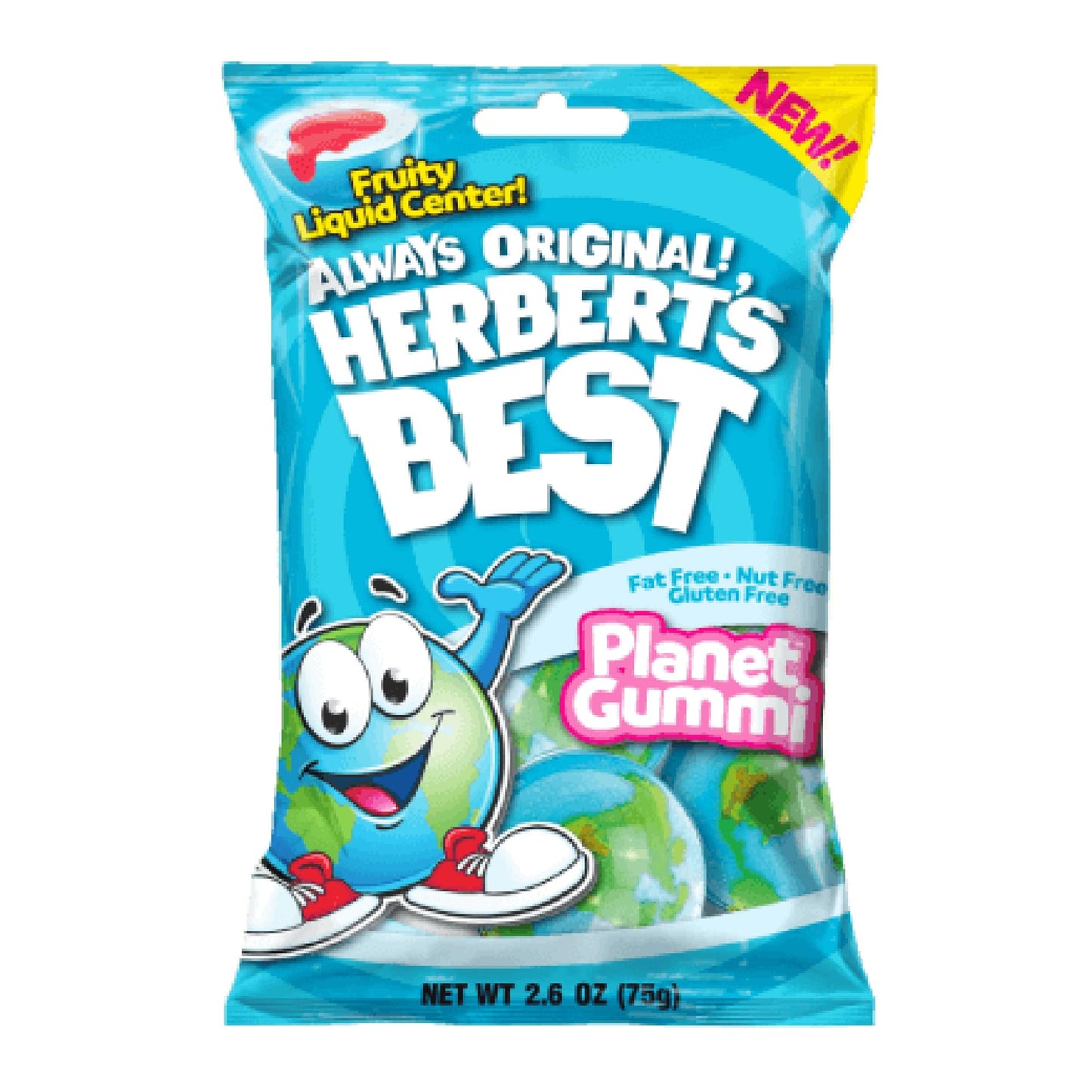 Herbert's Best Planet Gummi, Liquid Center Gummy Candy, Individually Wrapped, 2.6 oz Bag