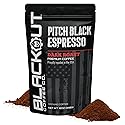 Blackout Coffee Pitch Black Espresso Ground Coffee - Extra Dark Roast, European-Style, Bold & Aromatic - Freshly Roasted 12oz Bag.