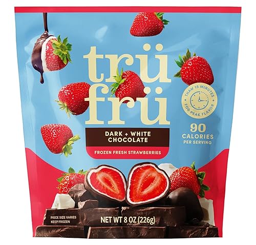 Tru Fru, Dark And White Chocolate Strawberries, 8 Ounce