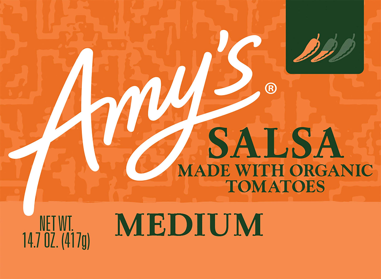 Amy's Salsa, Medium Salsa, Made With Organic Tomatoes, Gluten Free, Vegan Snacks, 14.7 Oz