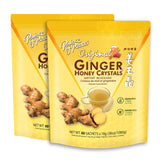 Prince of Peace Instant Ginger Honey Crystals Original, 60 Sachets - pack of 2 - Instant Hot or Cold Beverage that Soothes Throat - Easy to Brew