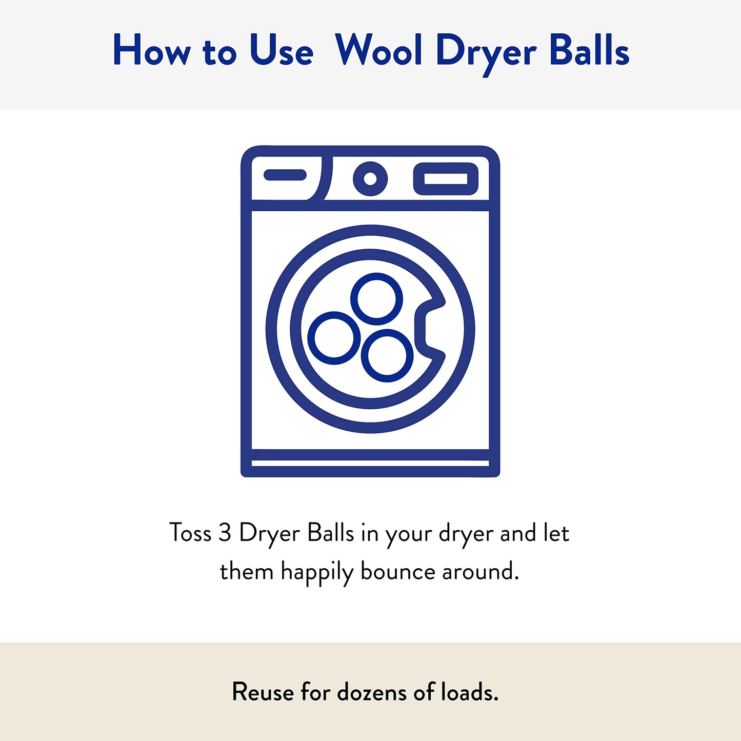 The Clean People 100% New Zealand Wool Dryer Balls - 3 Pack - for Laundry, Fabric Softening, Anti Static, No Lint, Odorless and Reusable