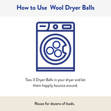 The Clean People 100% New Zealand Wool Dryer Balls - 3 Pack - for Laundry, Fabric Softening, Anti Static, No Lint, Odorless and Reusable