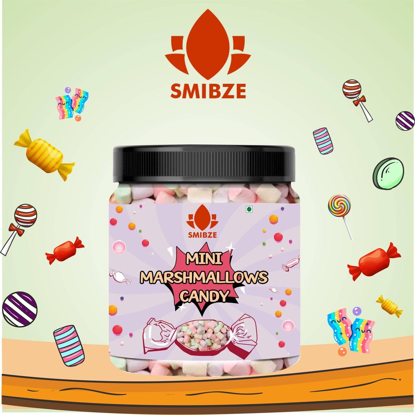 SMIBZE Natural Mini Marshmallows Candy 100 GM (Pack of 1) SMIBZE