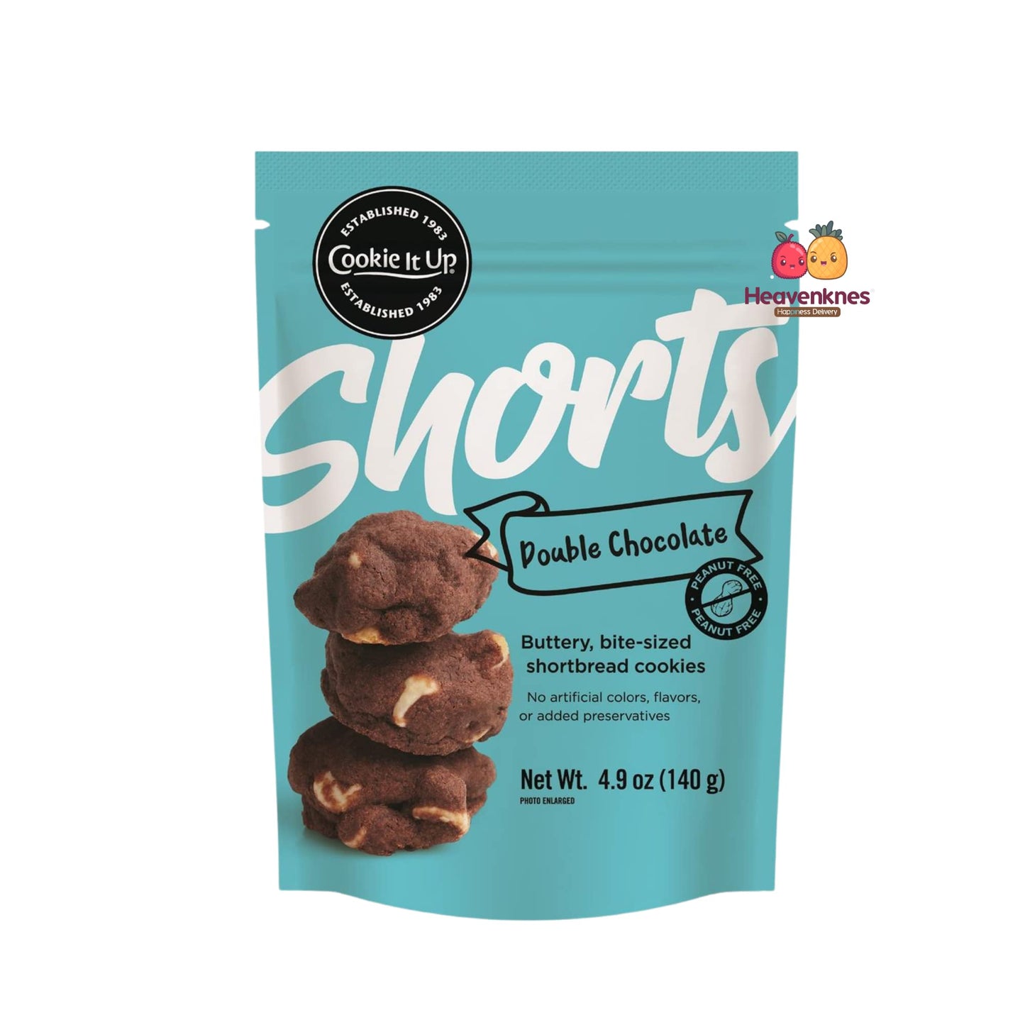 COOKIE IT UP Double Chocolate Shortbread Cookies, 140 GR