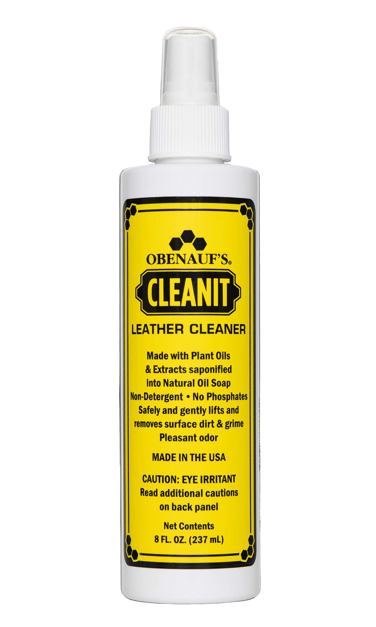 Obenauf's Cleanit Leather Cleaner - Natural Plant Oil Leather Cleaner for Boots, Furniture and Car Interior - Safe and Gentle Non-Detergent Oil Liquid