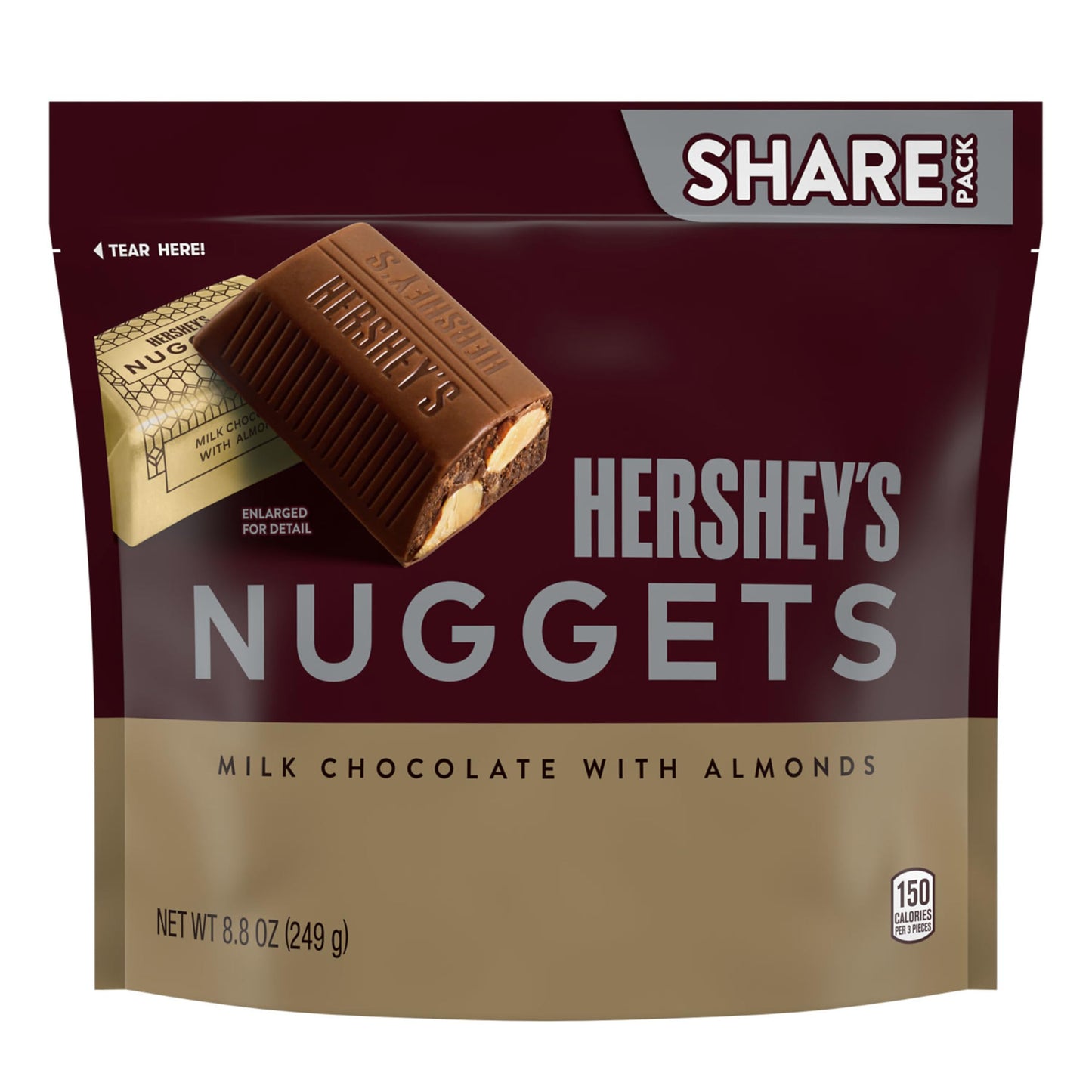 Hershey's Nuggets, Milk Chocolate with Almonds Candy Share Pack, 8.8 Ounce