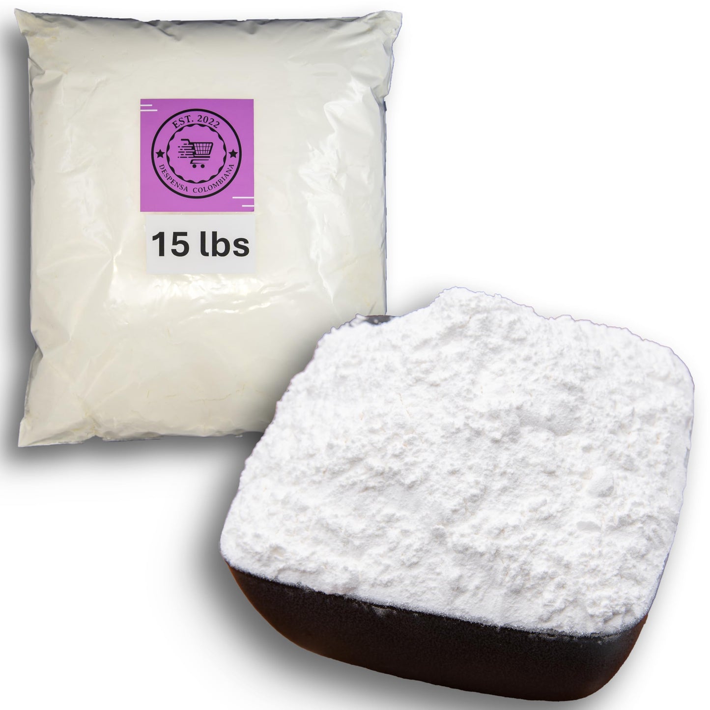 15 lbs Pure Corn Starch Powder for Cooking Bulk - Includes a 100% Pure Bag of Corn Starch Powder Bulk by Despensa Colombiana - Perfect Fecula de Maiz