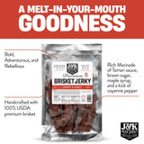 J&K Jerky Sweet & Spicy Brisket, Hand Crafted Small Batch American Made Slab Jerky - Soft & Tender - 7oz Big Bag of Jerky's