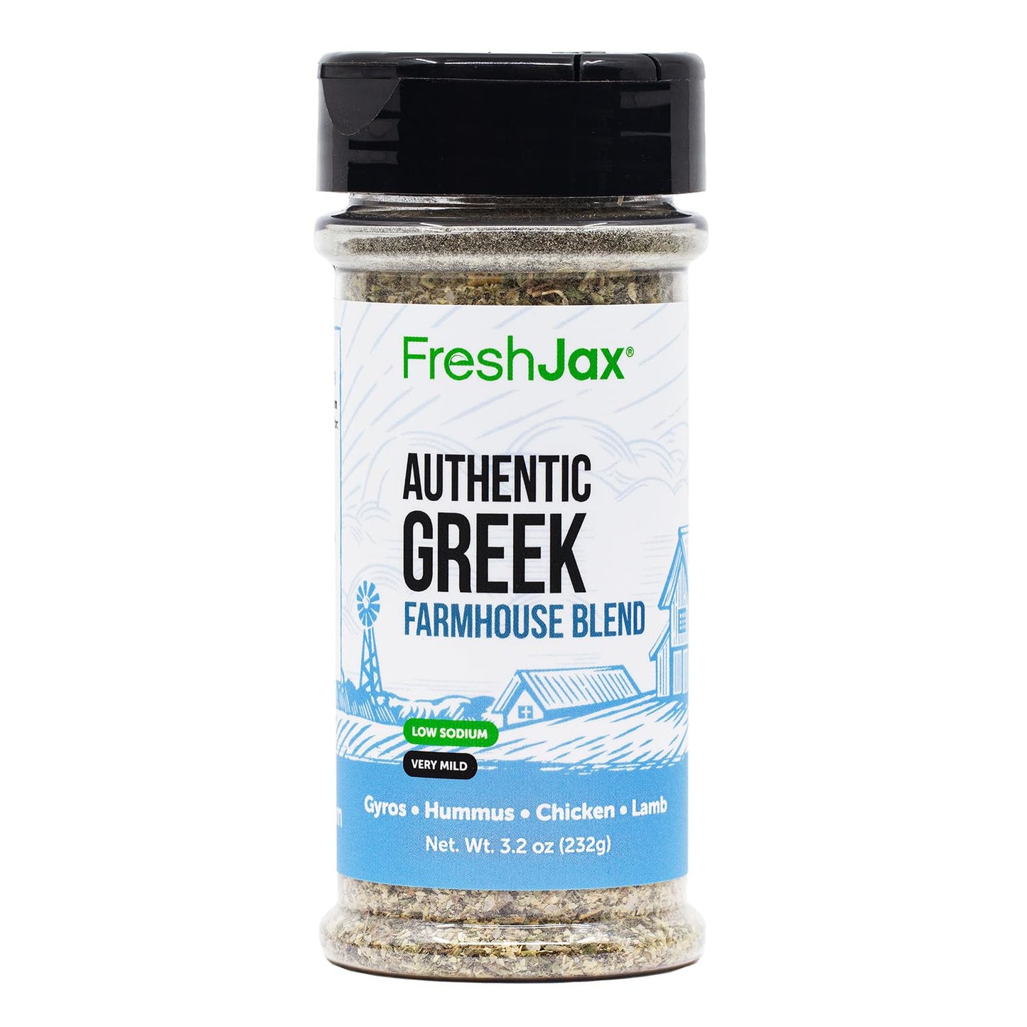 FreshJax Authentic Greek Seasoning - 3.2oz | Mediterranean Herb Blend for Chicken, Lamb, Seafood, Gyros, Veggies | Perfect for Grilling, Roasting