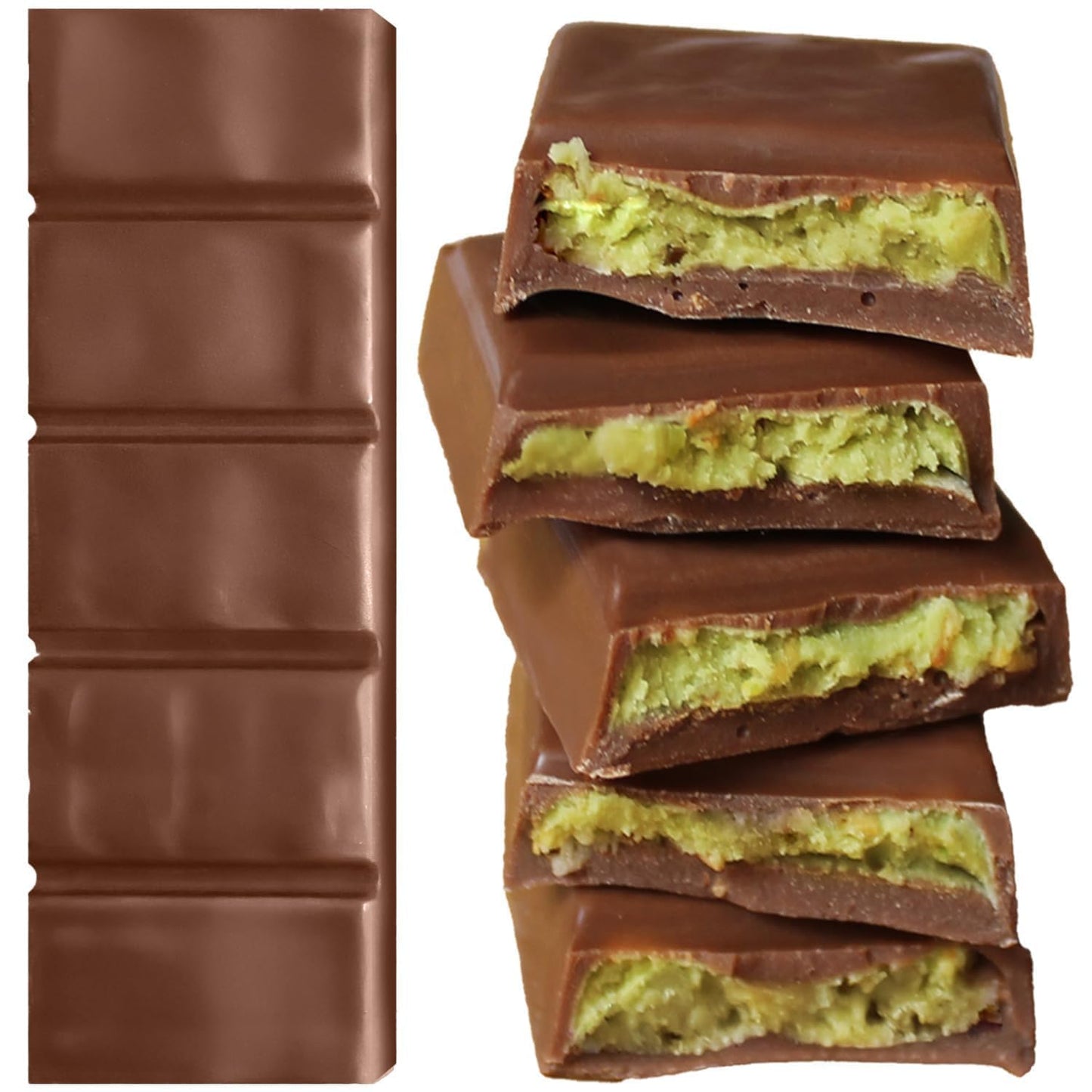Dubai Kunafa Pistachio Chocolate Bars - Pack of 48 (27g Each) - Dubai Chocolate with Shredded Phyllo Dough - Freshly Made, 2.86 lbs - Ideal Gift