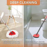 Fatmass Spin Mop Head Replacement for O Cedar EasyWring 1-Tank System, 2 Mop Replace Heads + 1 Upgrade Scrubber Brush, 100% Microfiber Mop Refills